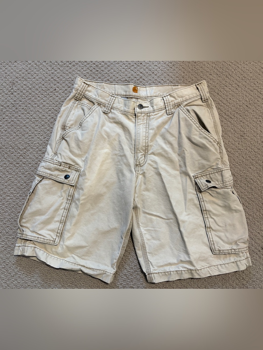 Carhartt Cargo Shorts Mens 34 Canvas Relaxed Fit 10”L